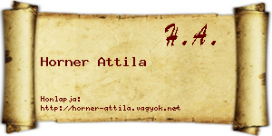 Horner Attila névjegykártya